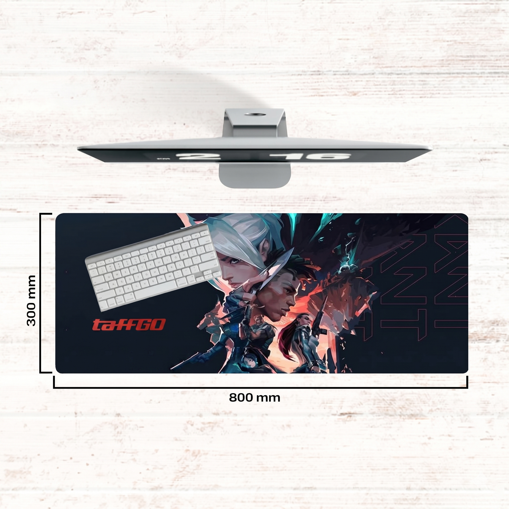 TaffGO Mouse Pad Gaming XL Valorant Desk Mat 800x300x2mm - RO61 Gambar produk TaffGO Mouse Pad Gaming XL Valorant Desk Mat 800x300x2mm - RO61 - 4
