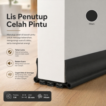 TaffHOME Lis Penutup Celah Pintu Penghalang Debu Door Seal 1Mx55mm - TP149