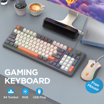 XUNFOX Set Keyboard Mouse Gaming Wired Mechanical Feel RGB - K820