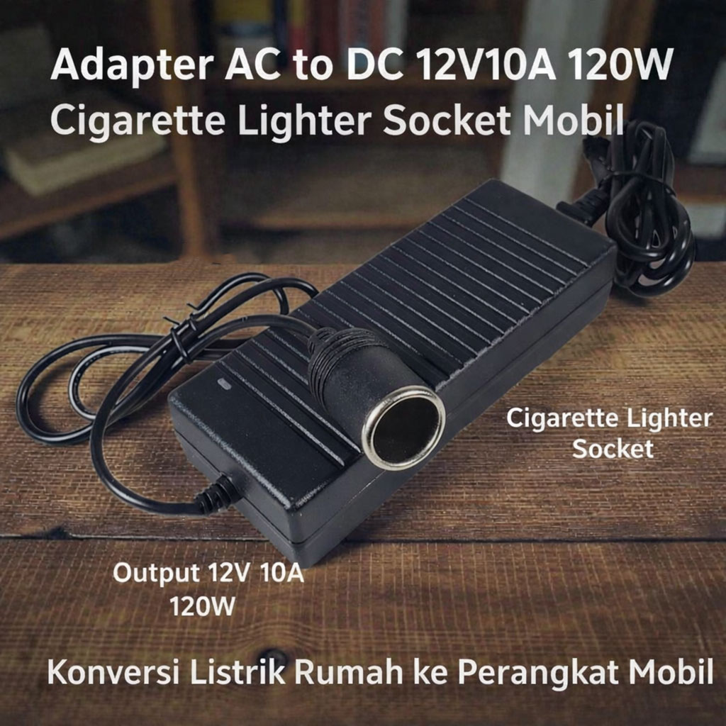 YASOKRO Adaptor Power Supply Converter AC to DC 12V 10A Cigarette Port - AYD-12100 Gambar produk YASOKRO Adaptor Power Supply Converter AC to DC 12V 10A Cigarette Port - AYD-12100 - 1