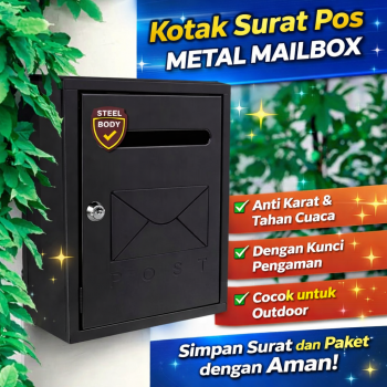 JUNLANG Kotak Surat Pos Metal Mailbox Wall Mounted 20x7.5x26cm - JM-20