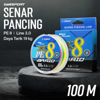 TaffSPORT Senar Pancing PE 8 Braided Strand Fishing Line 100M - X8