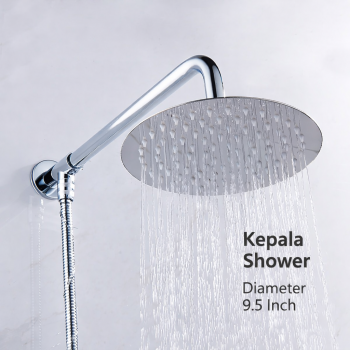 BATHE PROJECT Kepala Head Shower Mandi Rainfall Stainless Steel Round - Cosmo 200