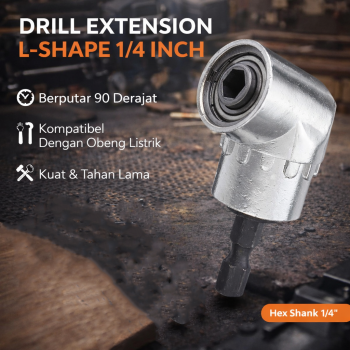 Gambar produk Drill Extension L-Shape Hex Bit Socket Ekstensi Mata Bor 1/4 Inch - 105