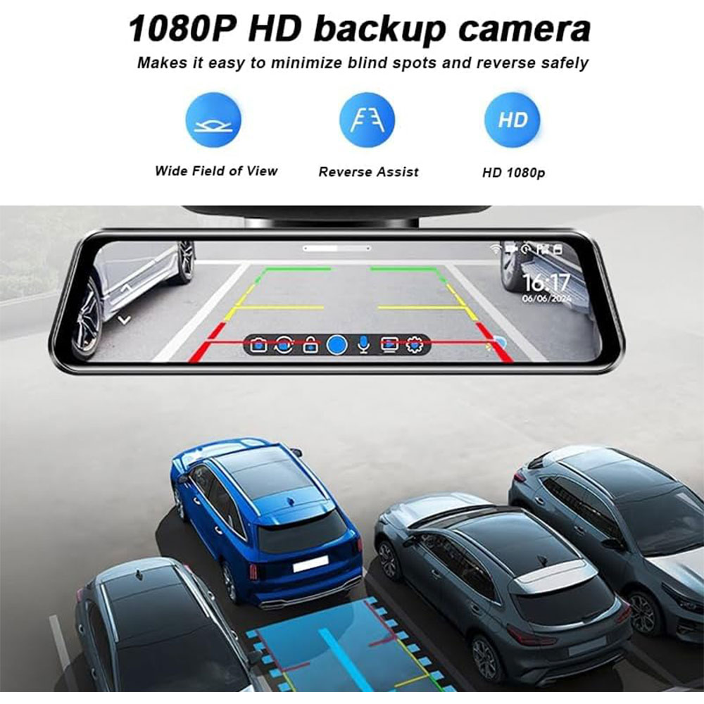 Gambar produk JOMISE Dashcam Mobil Spion Depan Belakang Dual Camera ADAS 1080p - YX5100