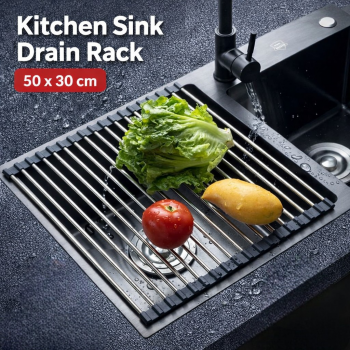 THTIS Rak Cuci Piring Stainless Foldable Kitchen Sink Drain Rack - TT031
