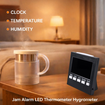 Gambar produk Jam Alarm LED Thermometer Hygrometer Forecast Weather Station - 2159T
