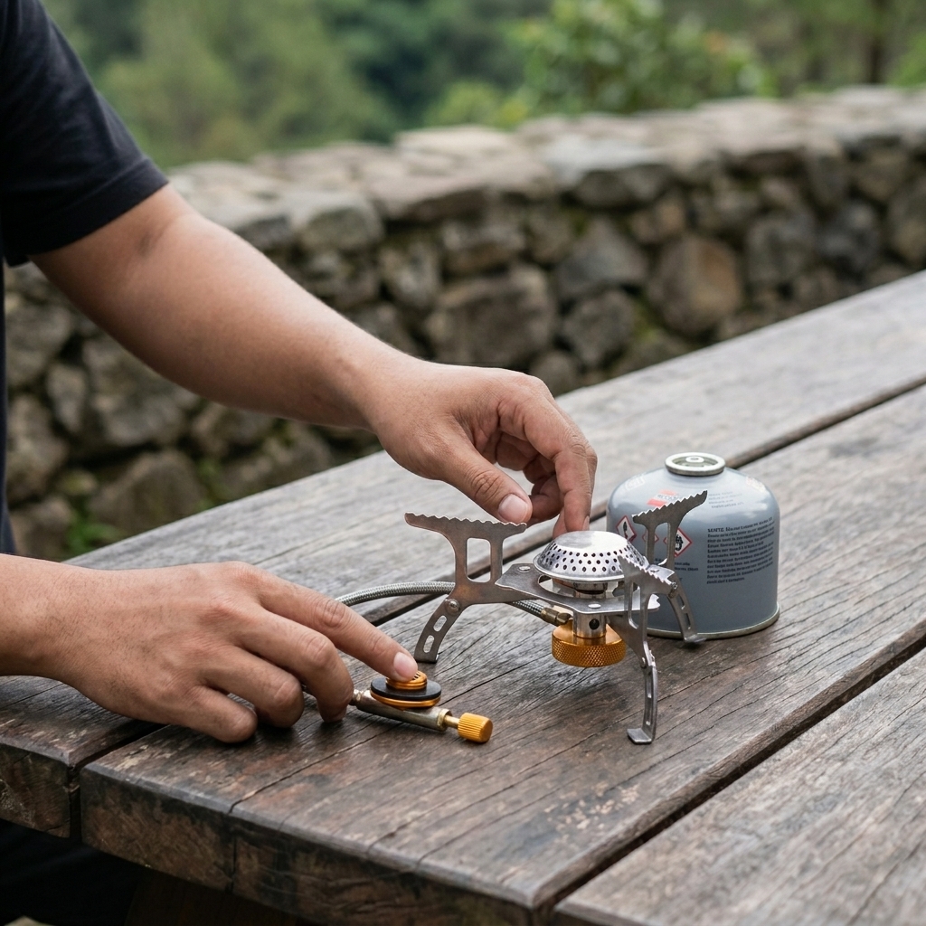 Gambar produk Kompor Gas Portable Lipat Outdoor Ultralight 1 Burner Camping Stove - AT6303