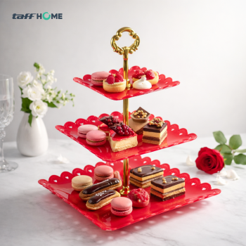 TaffHOME Rak Kue Susun 3 Tingkat Detachable Plate Cake Stand Display - MG-3