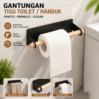 HOUSEEN Gantungan Tempat Tisu Toilet Handuk Tissue Model Roll - HJ25
