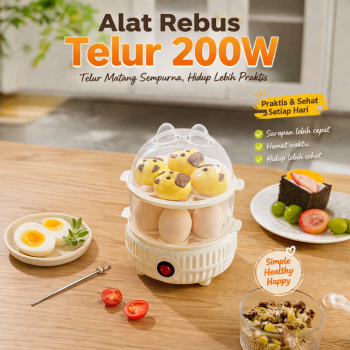 OVOLUX Alat Rebus Telur 14 Butir Electric Egg Steam Double Layer 200W - ZY-01B
