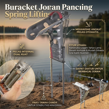 LIXADA Bracket Joran Pancing Ikan Automatic Spring Lifting - V-004