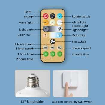 Gambar produk JOYINLED Kipas Angin Gantung Lampu LED 3in1 Color with Remote Control - JY217