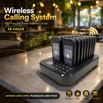 RTKS Wireless Calling System Restaurant Mesin Antrian 16 Pager - Q11