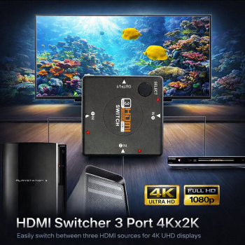Gambar produk Elistooop HDMI Switcher 3 Port High Definition 4Kx2K - 8075