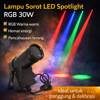 Illumsolid Lampu Sorot LED Spotlight RGB EU Plug DMX512 240V 30W - YS-P01