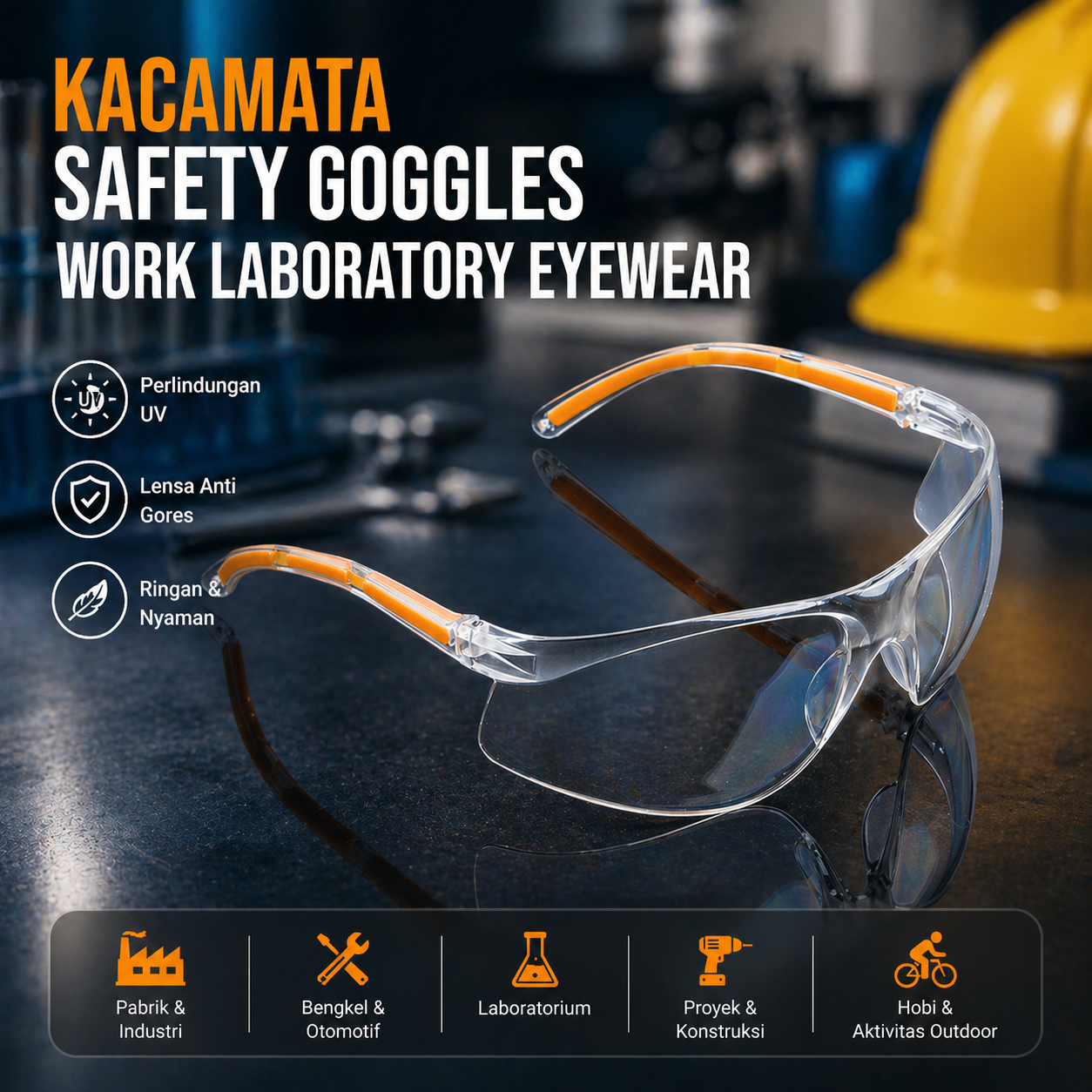 LESHP Kacamata Safety Goggles Work Laboratory Eyewear - LE979 Gambar produk LESHP Kacamata Safety Goggles Work Laboratory Eyewear - LE979 - Utama