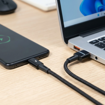 Gambar produk ESSAGER Kabel Data USB A to Type C Fast Charging Braided 120W 6A 2M - EXC120-CG01-P - 5