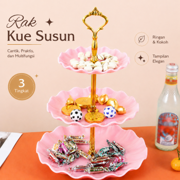 TaffHOME Rak Kue Susun 3 Tingkat Detachable Plate Cake Stand Display - MB-3