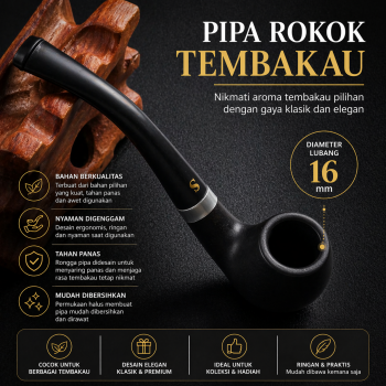 Gambar produk SANDA Pipa Rokok Tembakau Cangklong Tobacco Pipe Vintage 120mm - SD101 - Utama