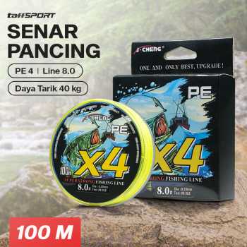 TaffSPORT Senar Pancing PE 4 Braided Strand Fishing Line 100M - X4