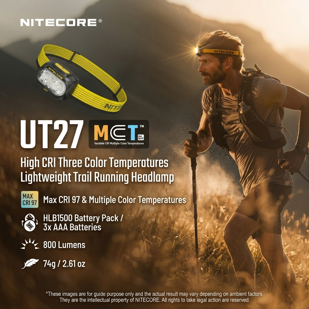 Gambar produk NITECORE Headlamp LED Senter Kepala NiteLab MCT UHE 800 Lumens - UT27 Pro - Utama