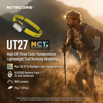 NITECORE Headlamp LED Senter Kepala NiteLab MCT UHE 800 Lumens - UT27 Pro