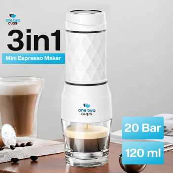 One Two Cups Hand Press Mini Nespresso Coffee Maker 3in1 20 Bar 120ml - HS-8439