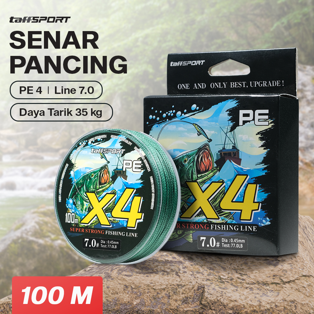 TaffSPORT Senar Pancing PE 4 Braided Strand Fishing Line 100M 7.0 - X4 Gambar produk TaffSPORT Senar Pancing PE 4 Braided Strand Fishing Line 100M 7.0 - X4