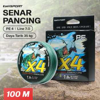TaffSPORT Senar Pancing PE 4 Braided Strand Fishing Line 100M - X4