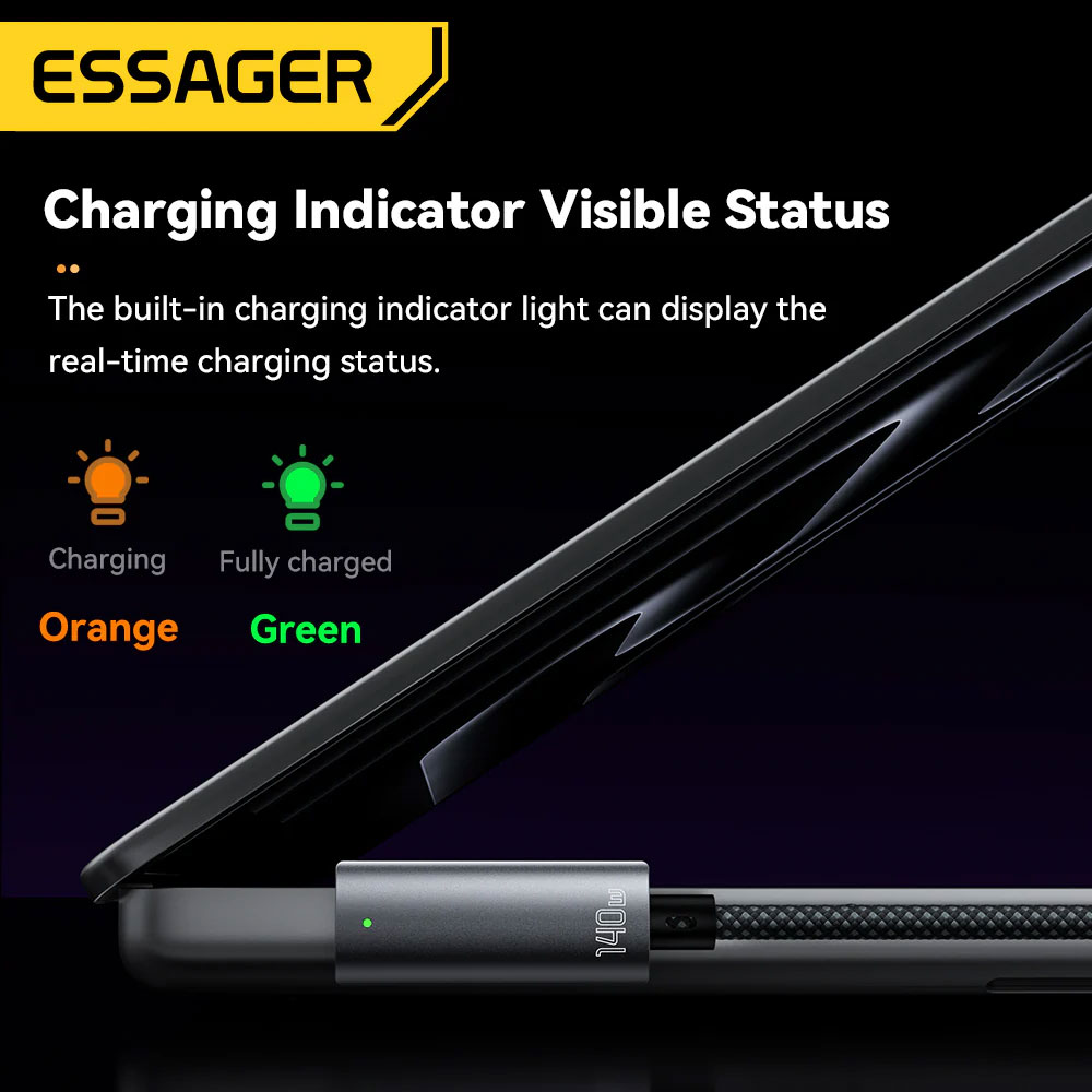 Gambar produk ESSAGER Kabel Data Type C to Magsafe 3 Magnetic Fast Charging 5A 140W - ES-X69