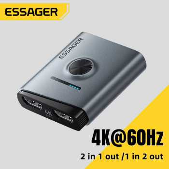 ESSAGER OTG HDMI Dual Way Switch 2in1 Touch HDR Portable 4K 60Hz - ES-QH02