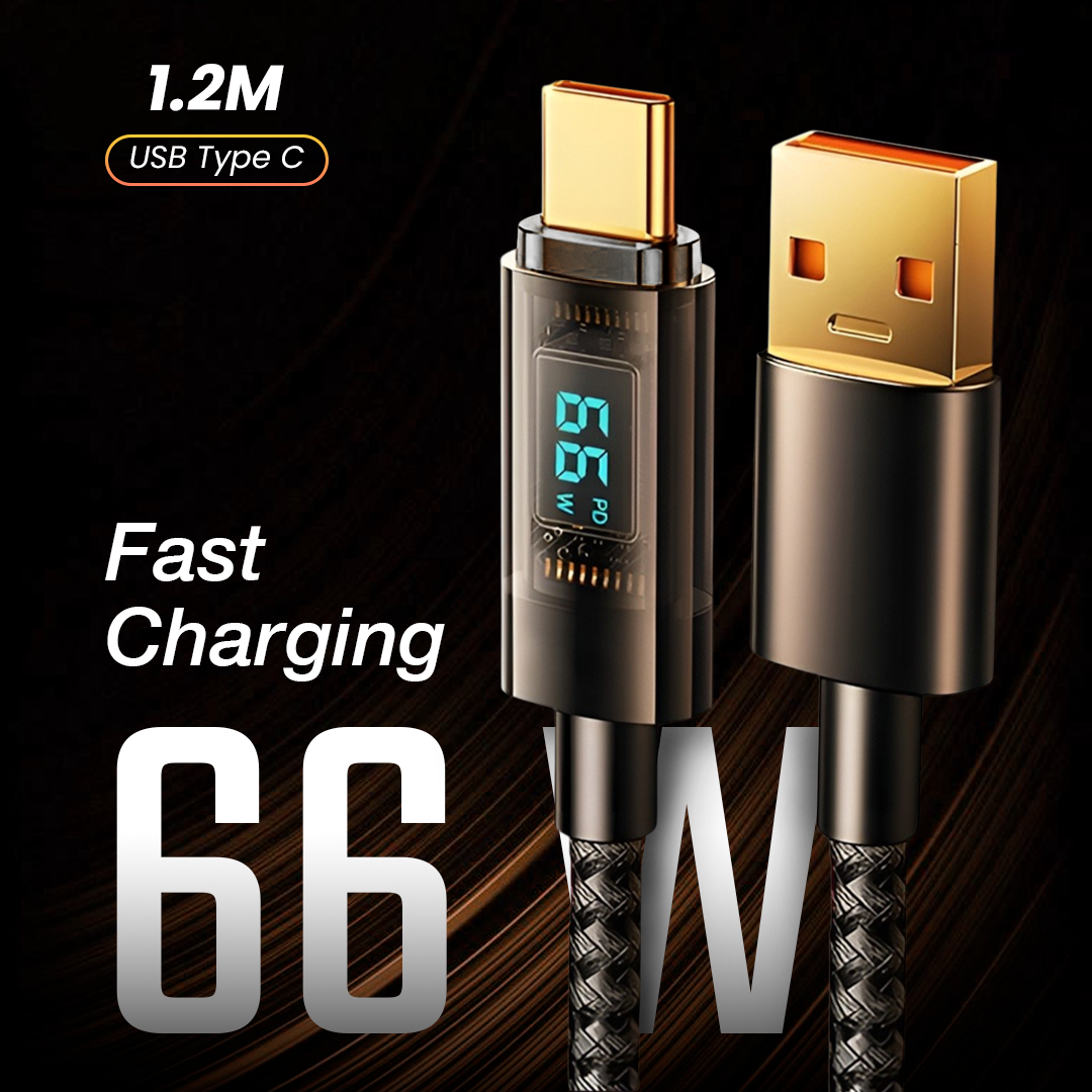 Gambar produk INXAMY Kabel Charger USB Type C Fast Charging Braided 66W 1.2M - XM66