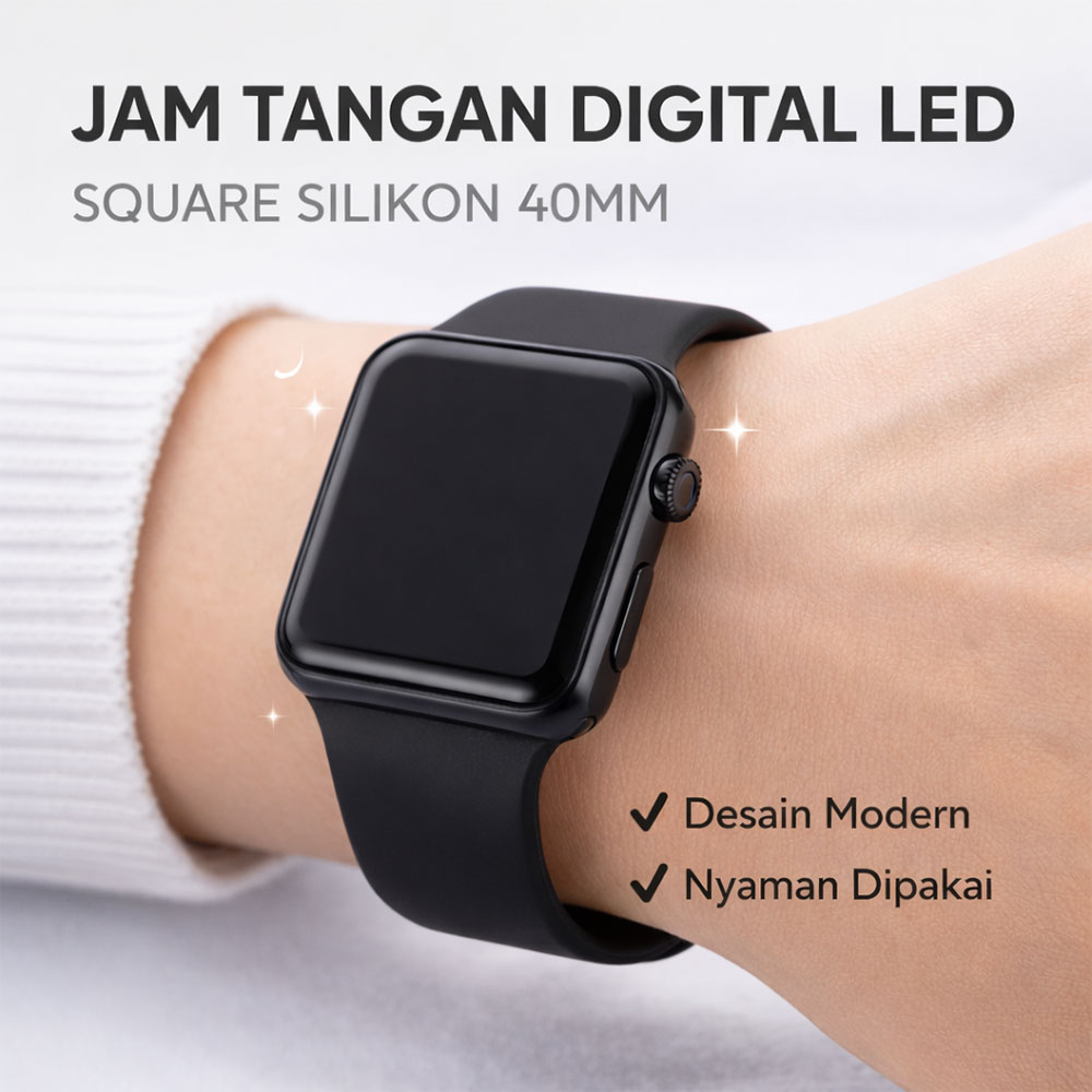 Carlife Jam Tangan Digital LED Casual Square Strap Silikon 40mm - 2370 Gambar produk Carlife Jam Tangan Digital LED Casual Square Strap Silikon 40mm - 2370