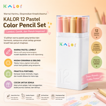 Gambar produk Kaco KALOR Spidol Warna Olied Based Marker 12 Colors Ivory Tower - MP2009-01