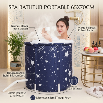 Gambar produk Xueqin SPA Bathtub Lipat Portable Adult Folding Bath 65x70 cm - 18401