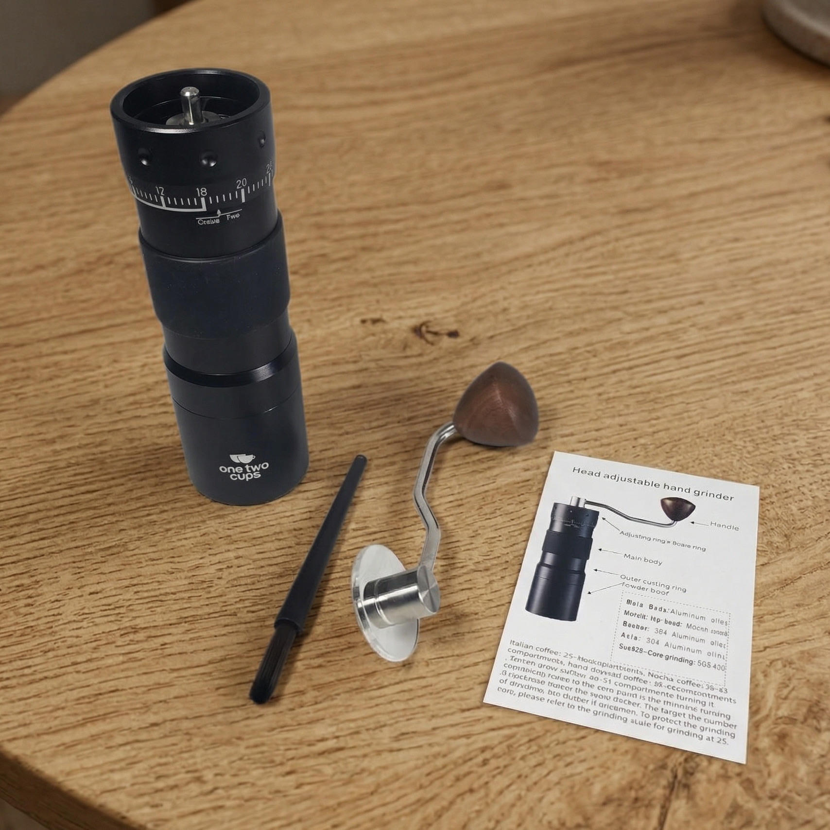 One Two Cups Alat Penggiling Kopi Manual Coffee Grinder 72 Gear - R50 Gambar produk One Two Cups Alat Penggiling Kopi Manual Coffee Grinder 72 Gear - R50