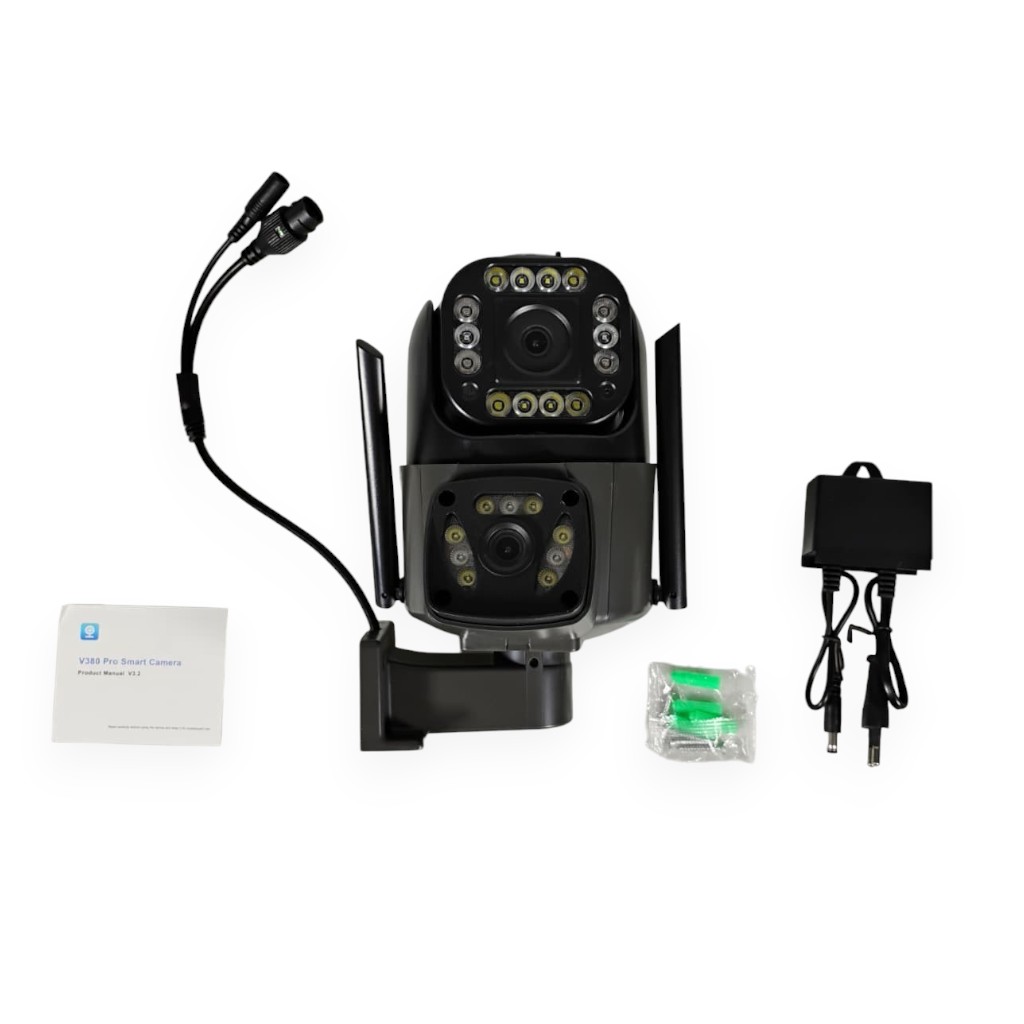 V380 Pro Kamera CCTV Outdoor WiFi Dual Lens 4MP 2K PTZ Night Vision - IPC-V380-V10 Gambar produk V380 Pro Kamera CCTV Outdoor WiFi Dual Lens 4MP 2K PTZ Night Vision - IPC-V380-V10