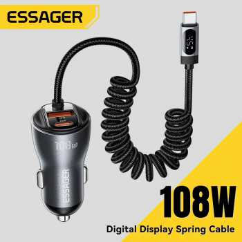 ESSAGER Car Charger Mobil Fast Charging PD 3.0 QC 4.0 3in1 3A 108W - ES-CC29