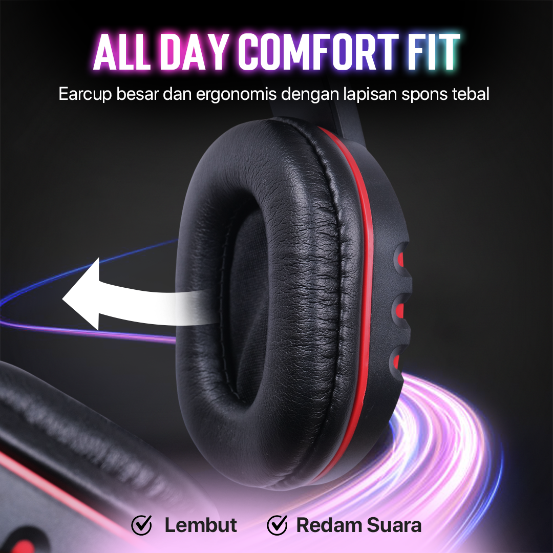 SOYTO Headphone Kabel Gaming Headset Mic Driver 40mm Jack 3.5mm - GM003 Gambar produk SOYTO Headphone Kabel Gaming Headset Mic Driver 40mm Jack 3.5mm - GM003