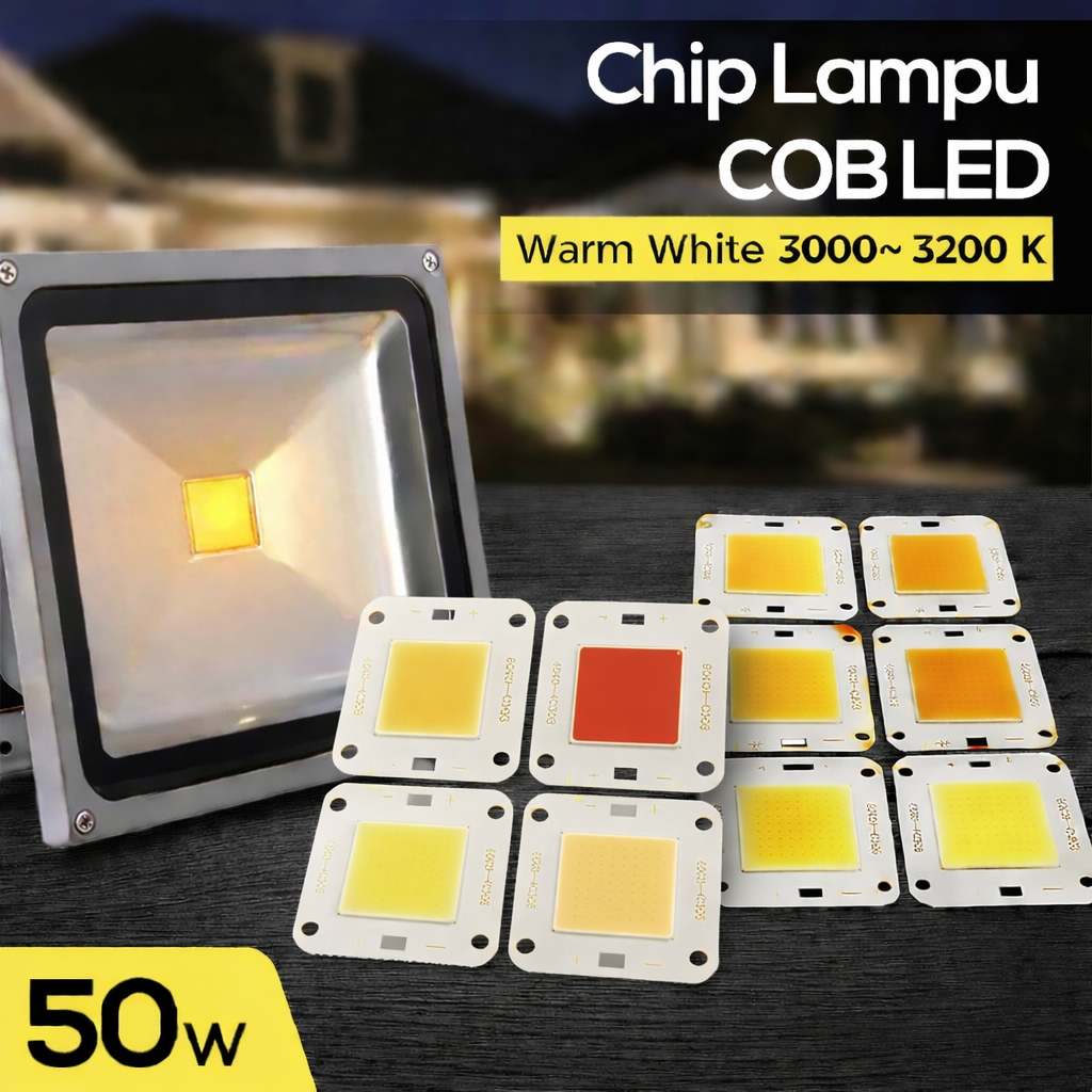 Ovicart Chip LED Lampu COB Floodlight Spotlight 12V 50W Warm White 3200K - HO20 Gambar produk Ovicart Chip LED Lampu COB Floodlight Spotlight 12V 50W Warm White 3200K - HO20