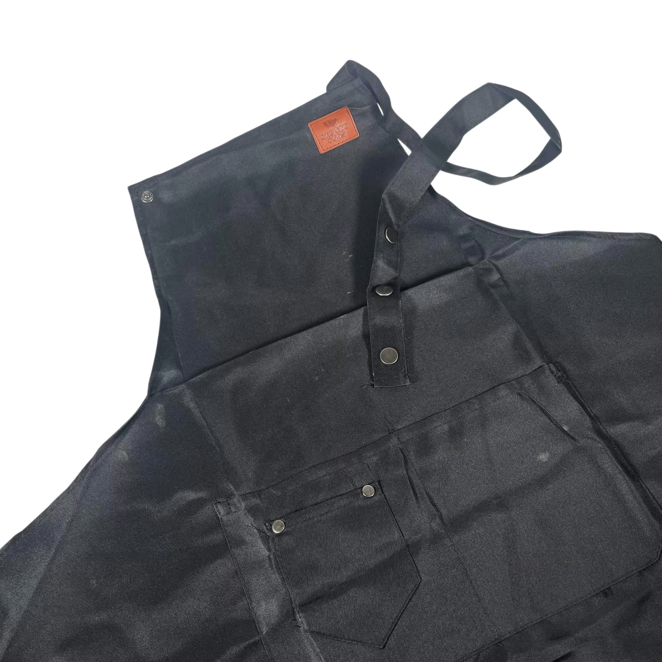 One Two Cups Celemek Masak Apron Dapur Canvas Strap Kancing - SP02 Gambar produk One Two Cups Celemek Masak Apron Dapur Canvas Strap Kancing - SP02