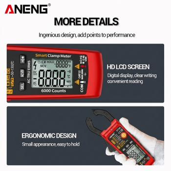 Gambar produk ANENG Digital Multimeter Tang Ampere Voltage NCV Tester Clamp - ST190