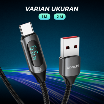 Gambar produk Toocki Kabel Charger USB A to USB Type C Fast Charging Braided 6A 66W 1M - TXCT-XY01/XYA01