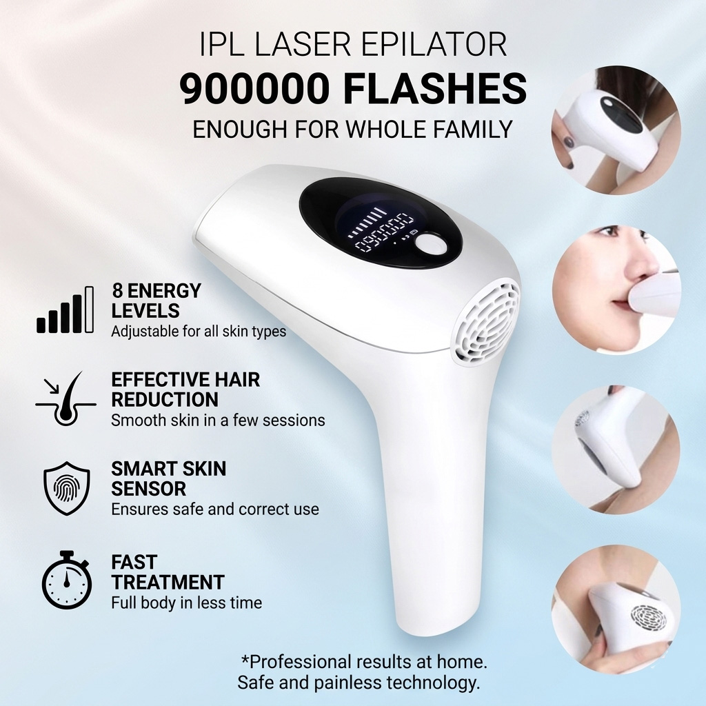 Lescolton IPL Laser Epilator Permanent Hair Removal 900000 Flashes - AM001 Gambar produk Lescolton IPL Laser Epilator Permanent Hair Removal 900000 Flashes - AM001 - Utama
