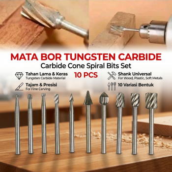 Gambar produk Taffware Mata Bor Tungsten Carbide Cone Spiral Bits 10 PCS - GJ0106