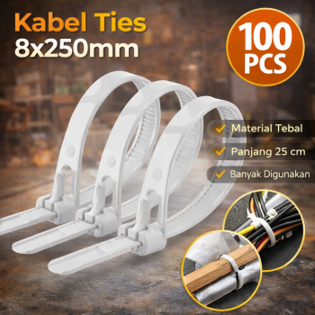 TaffGUARD Kabel Ties Zip Cable Organizer Reusable 8x250mm 100 PCS - NL816