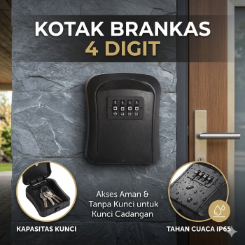 Kuan Kotak Brankas Safety Lock Box Anti Theft PVC 4 Digit Password - ML-94