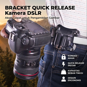 Gambar produk LYNCA Bracket Pinggang Kamera DSLR Quick Release Belt Button 1/4 Inch - UK-A8S