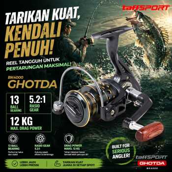TaffSPORT GHOTDA Reel Pancing Spinning Fishing Reel 5.2:1 4000 - BK4000